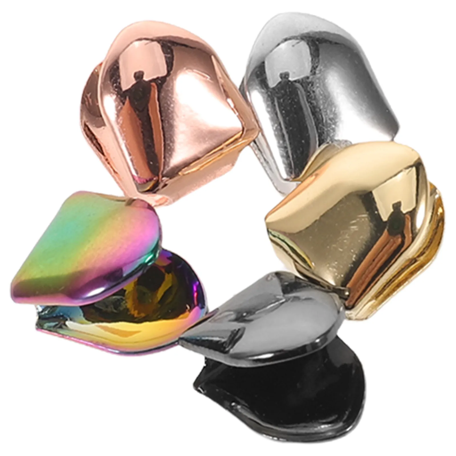 5Pcs Hip Hop Teeth Grill Caps Single Tooth Grill Multi Color Removable Fake Tooth Jewelry for Men Women Rapper Party