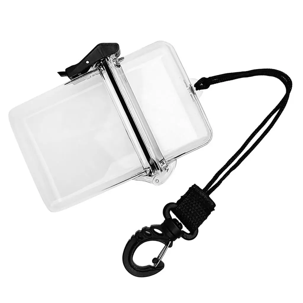 1Pcs ABS Waterproof Box Case Capsule Storage Container with String Clip for Scuba Diving Diver Surfing Kayaking Accessories