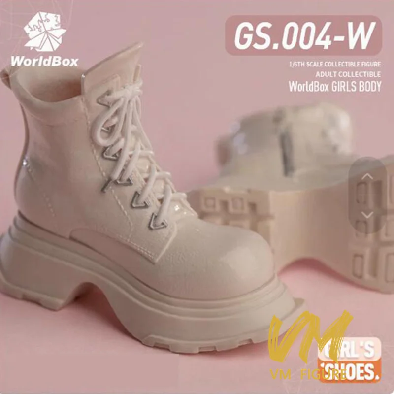 Worldbox GS004 1/6 Thick Soled Boots Solid Straight Shoes Bright Socks Clothes Model Fit 12'' Female Soldier Action Figure Body