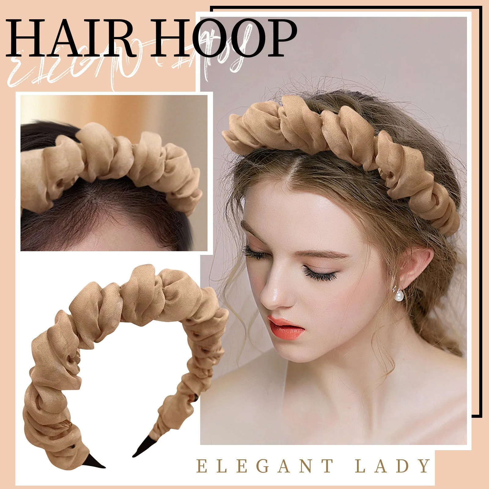 

Новинка 2023 года, однотонная повязка для волос с жемчугом для женщин и девочек, элегантный обруч для волос, повязка для мытья лица, модные аксессуары для волос