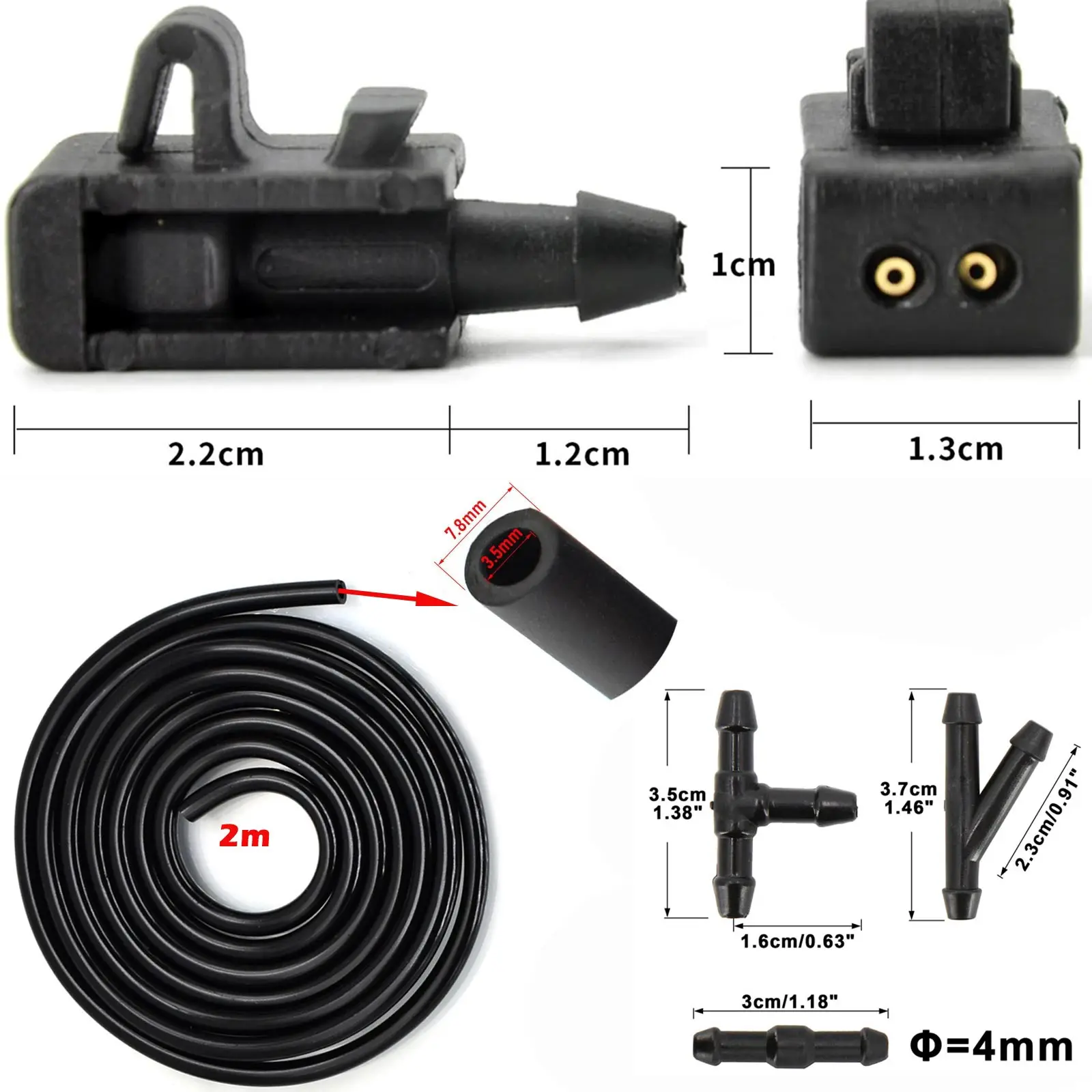 Car Front Windshield Washer Spray Nozzle Jet hose set for Renault Megane 2 3 Mk2 mk3 Scenic 2 Laguna Fluence OE# 8200082347