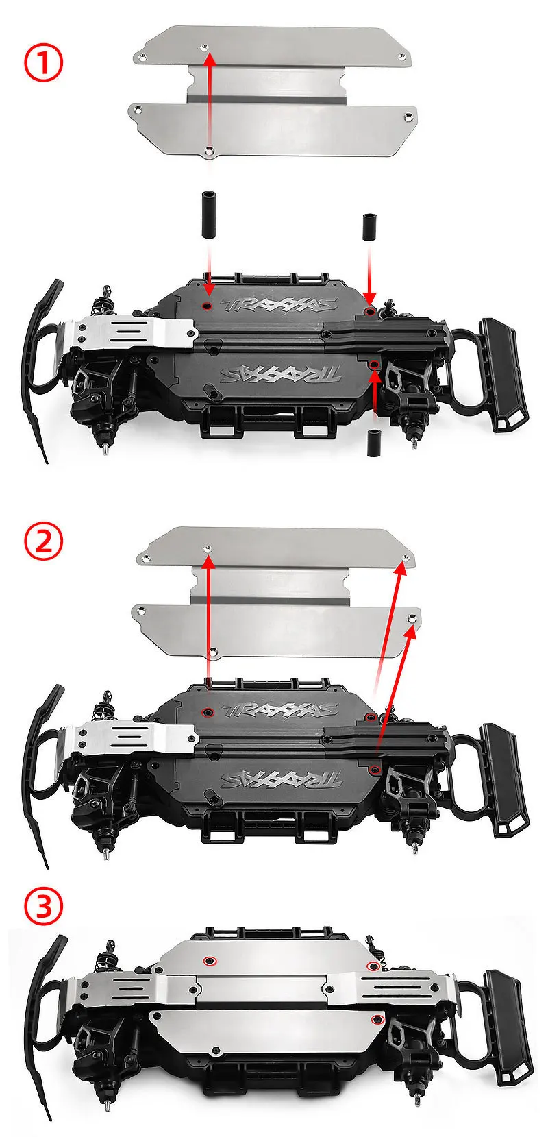 Chasis de placa protectora de armadura de Metal para TRAXXAS Mini Slash 4X4 RC, actualización de Metal, piezas de accesorios OP