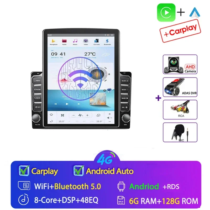 2 Din Android 15 Auto Universele Autoradio multimedia video Speler voor Tesla Type 9.7 inch Stereo Carplay 2din GPS navigatie