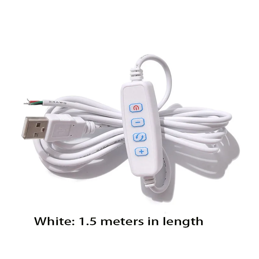 Dc 5V Led Dimmer Usb-Poort Voedingslijn Dimmen Kleur-Matching Verlengkabel Met Aan-Uit Schakelaar Adapter Voor Led Gloeilamp