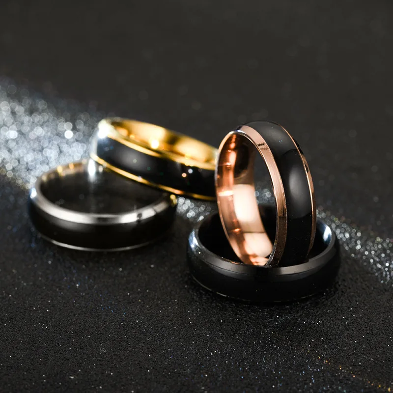 Classic Mood Stainless Steel Changing Color Rings Emotion Feeling Temperature Ring Women Men Couple Fashion Jewelry Wholesale