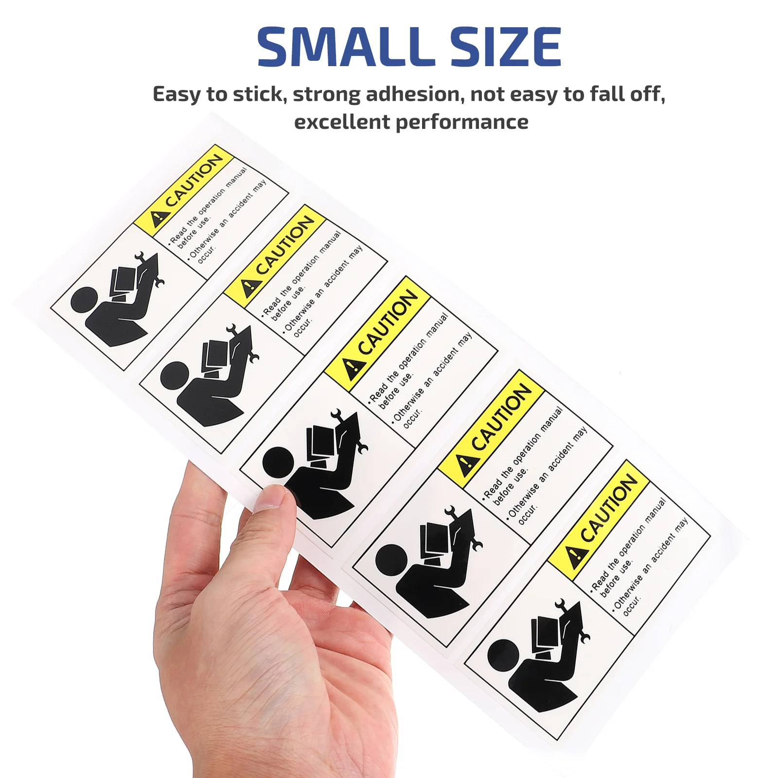 

5pcs Safety Warning Sign Sticker Strong Adhesion Reliable Office School Equipment Caution Decal