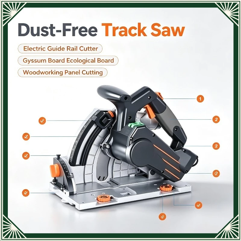 Guide Rail Track Saw, Dust-Free Precision Cutting Tool for Woodworking Gypsum Board Ecological Board Custom Panel