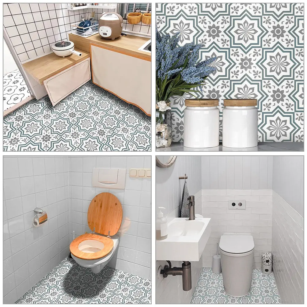 6 Sheets 3D Wall Tiles Self Adhesive Decorative Stickers for Kitchen Bathroom Bedroom Backsplash Tile Non Fade