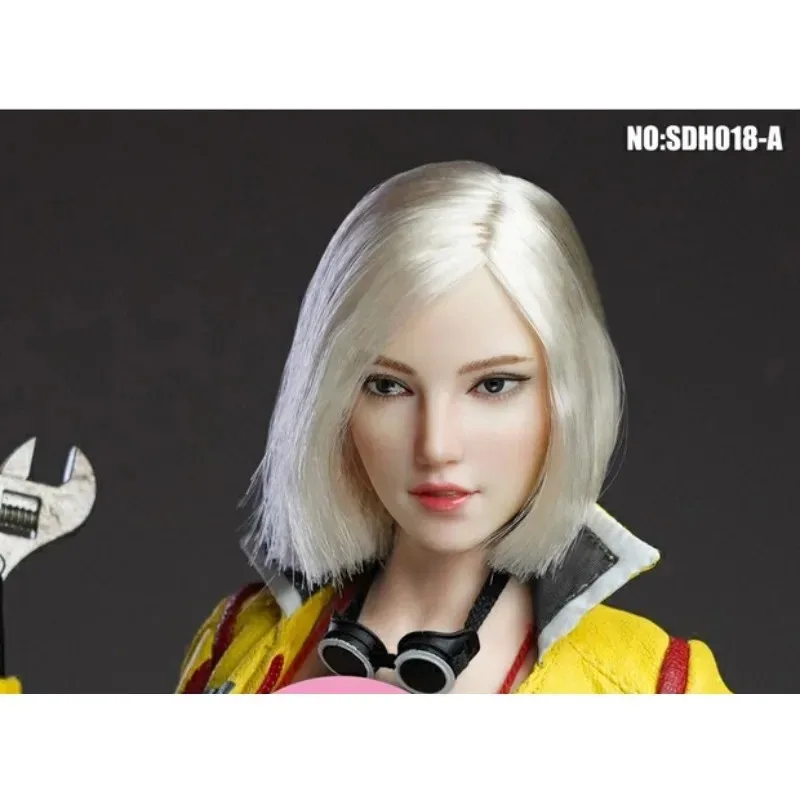 1/6 Soldat Europa Schönheit Mädchen Kopf Sculpt Golden/braun Haar Kopf Carving Super Ente SDH018 für 12'' Action Figur PH JIAOU Puppe