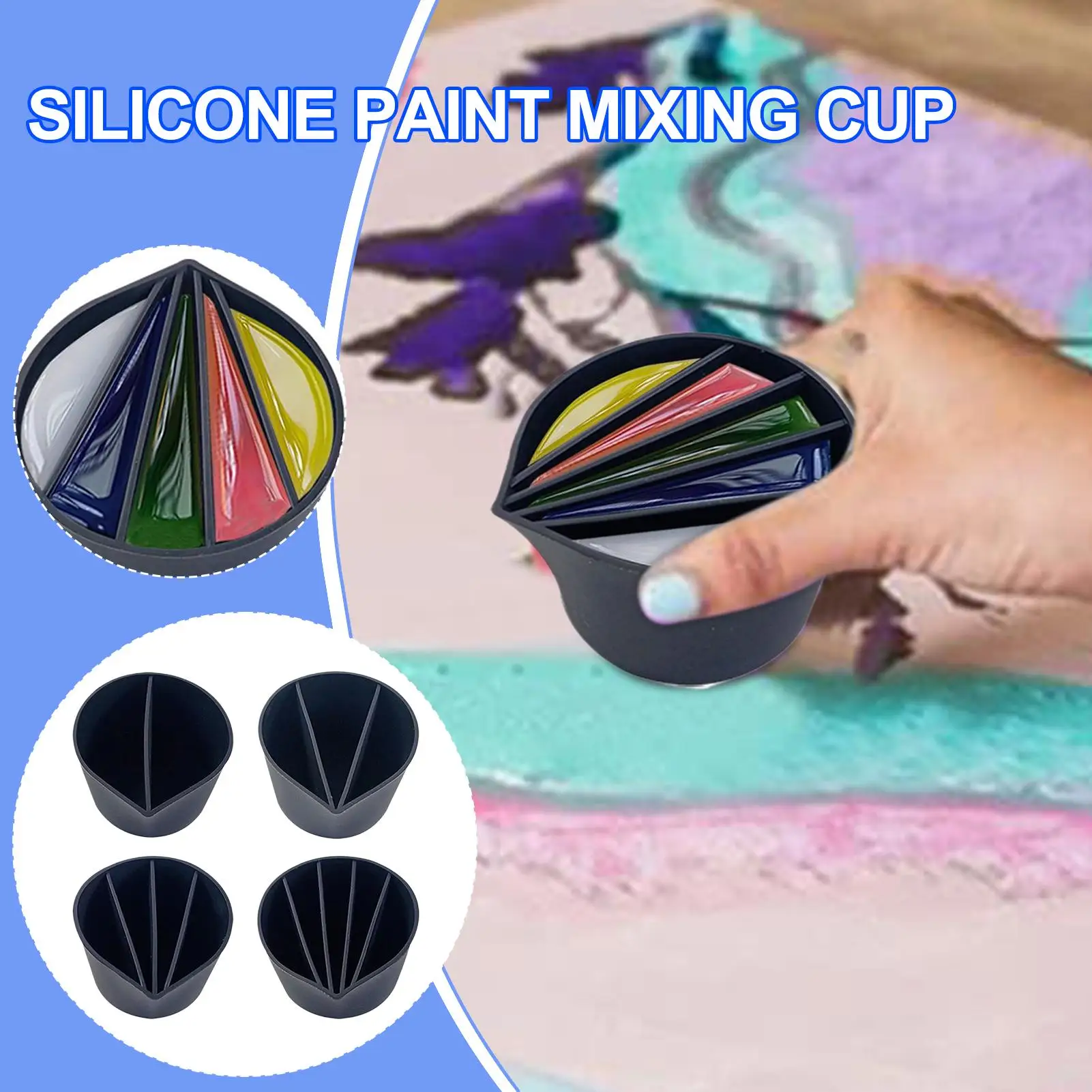 

Разделенные чашки для заливки краски, принадлежности для рисования, инструменты для форм, измерение жидкости, акриловая живопись, ремесла, измерительная жидкость