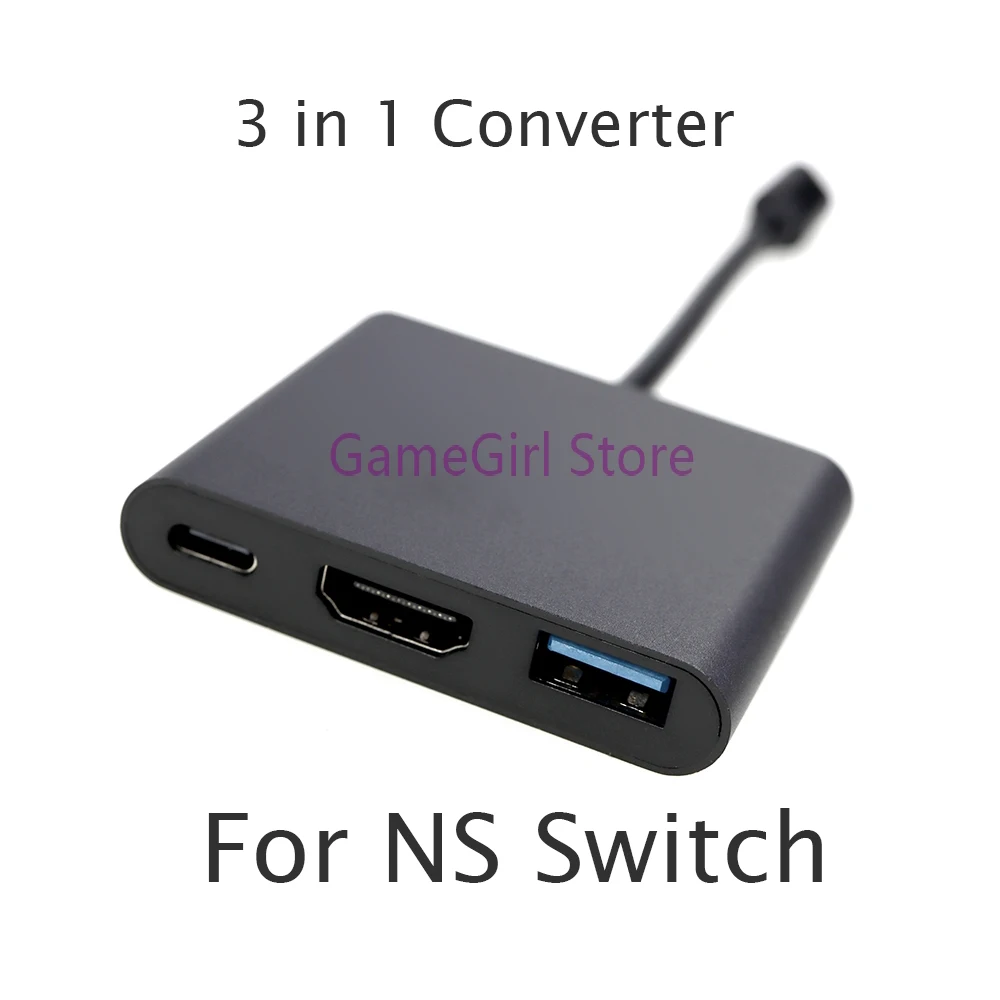 

15pcs For NS Switch Type-c to 4k HDMI-compatible Adapter 3 in 1 Converter USB Hub Computer Expansion Splitter