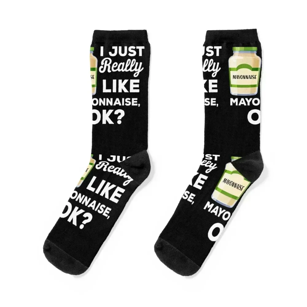 

I Just Really Like Mayonnaise Funny Foodies Quote Retro Socks Hiking boots short Stockings man Men Socks Luxury Brand Women's