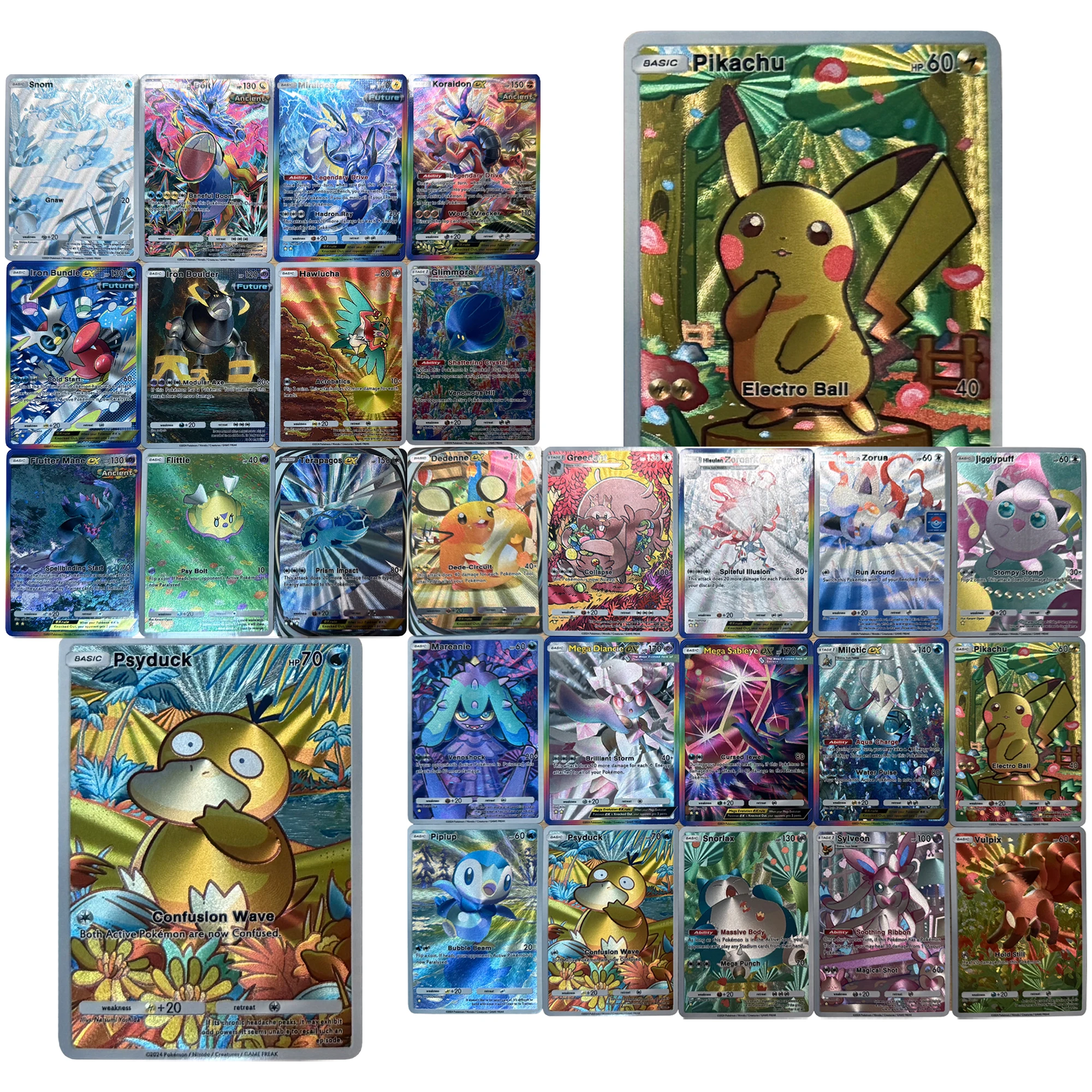 15Pcs/set Diy Psyduck Sylveon Pocket Series English Texture Flash Card Classic Game Anime Collection Card