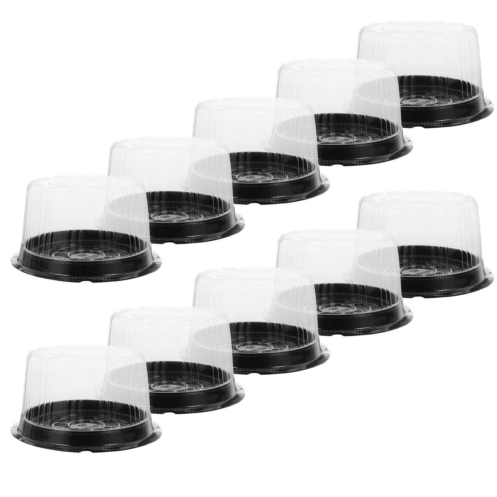 

10 Pcs Cake Dessert Boxes Carrier Carriers Containers with Lid Clear for Transport