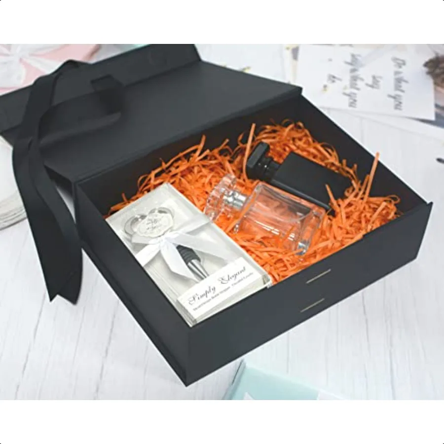 Confezione regalo nera di medie dimensioni 9,4x7x3 pollici