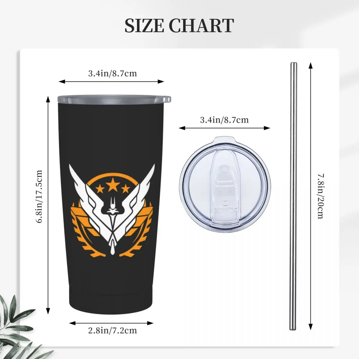 Elite Dangerous - Triple Elite Stainless Steel Tumbler Vacuum Insulated Mug Thermal Cold Bottle Straws With Lid 20oz