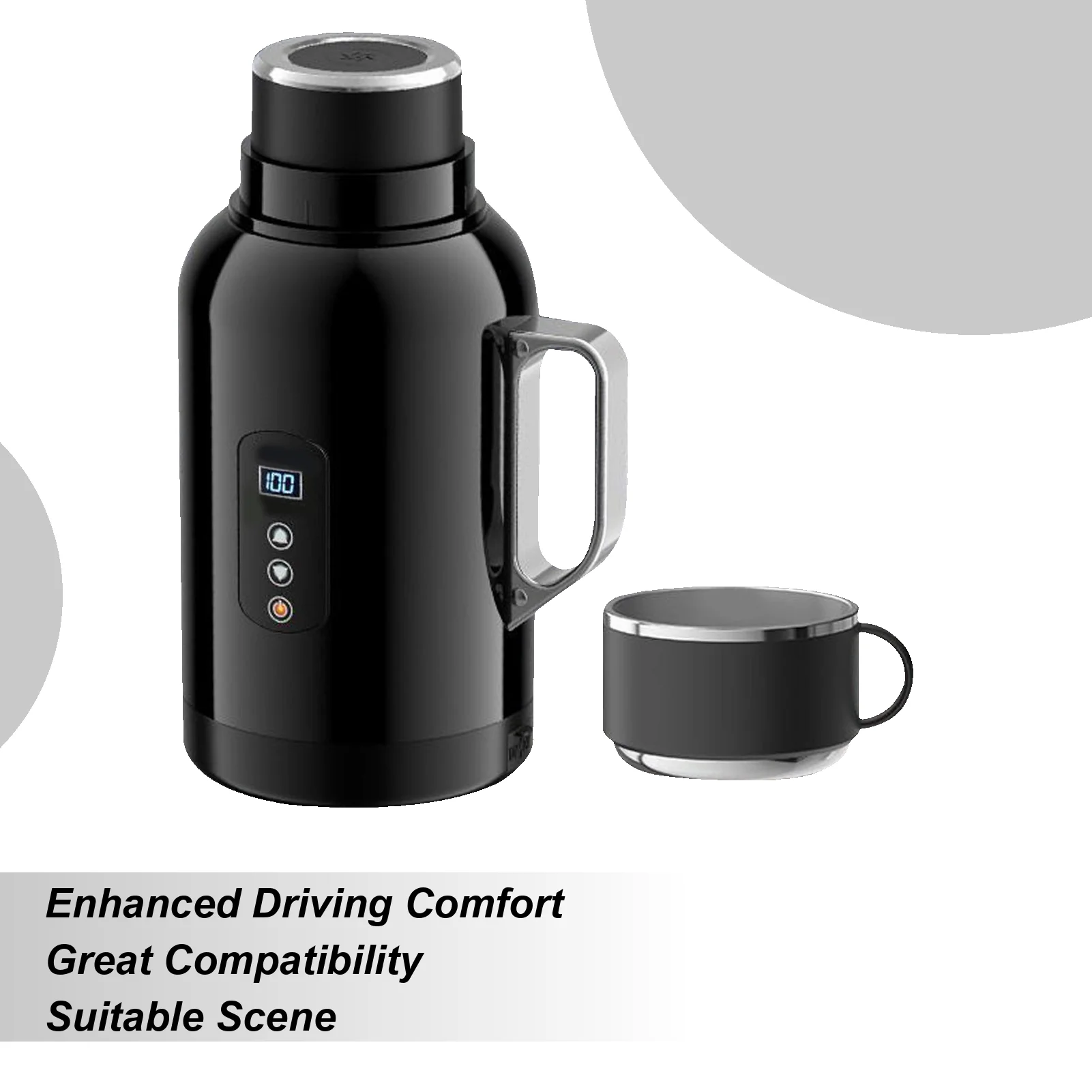 سيارة التدفئة غلاية كهربائية 1500 مللي 12/24 فولت الفولاذ المقاوم للصدأ التدفئة الكهربائية العزل غلاية التخييم في الهواء الطلق السفر غلاية #2