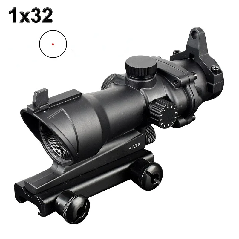 

1X32 Tactical Red Dot Sight Optical Compact Riflescope Red Dot Hunting Scopes Fit 20mm Rail