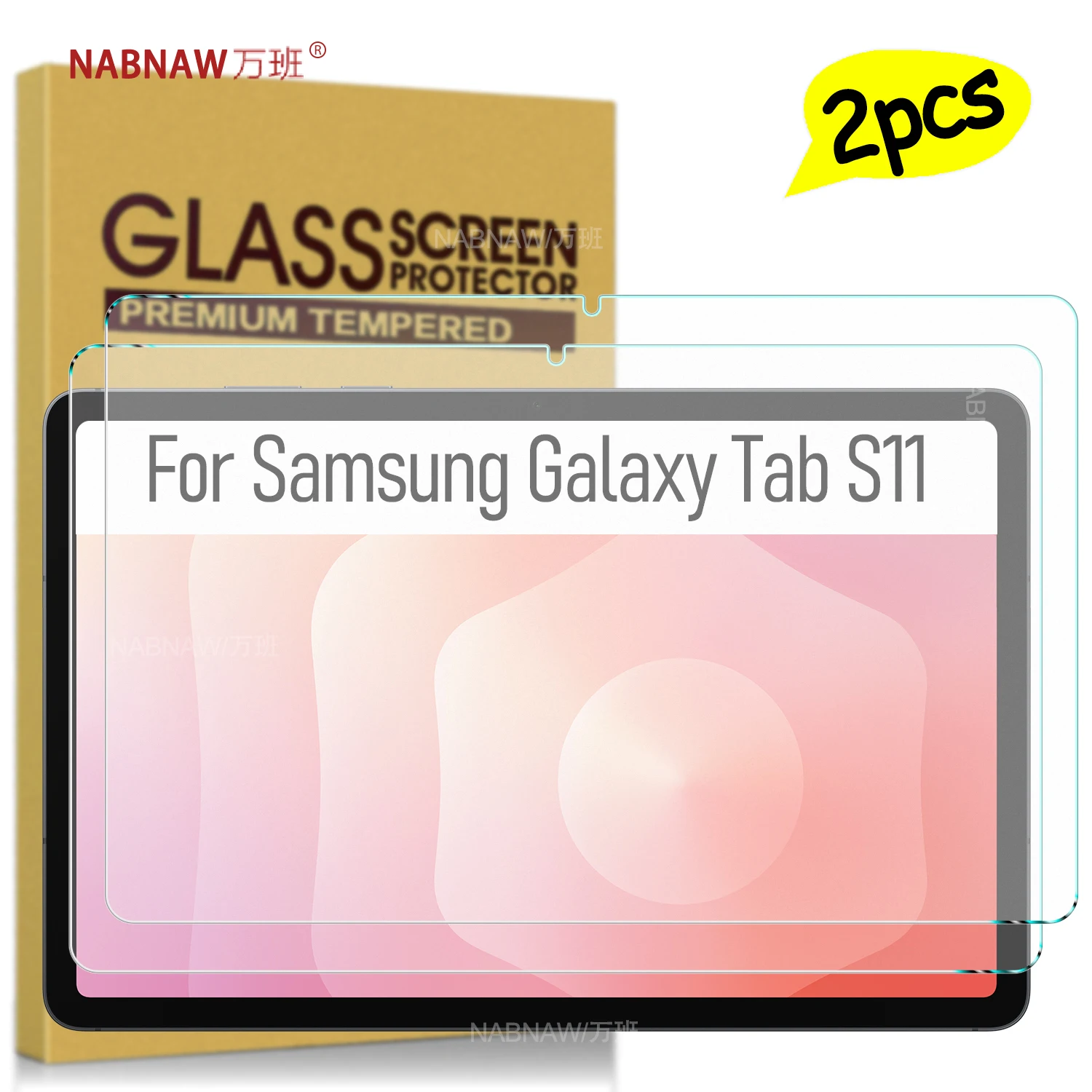 

Для Samsung Galaxy Tab S11 Защитная пленка из закаленного стекла на Galaxy Tab S11 5G WiFi с защитой от царапин Full HD Чехол из 2 шт.