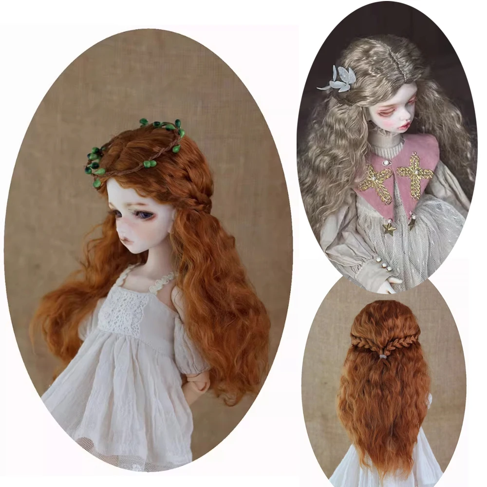 

D09-P739 детская игрушка ручной работы 1/8 1/6 1/3 1/4 кукла дядя BJD/SD кукольный парик плетеные волосы средней вырезы с вьющимися волосами 1 шт.