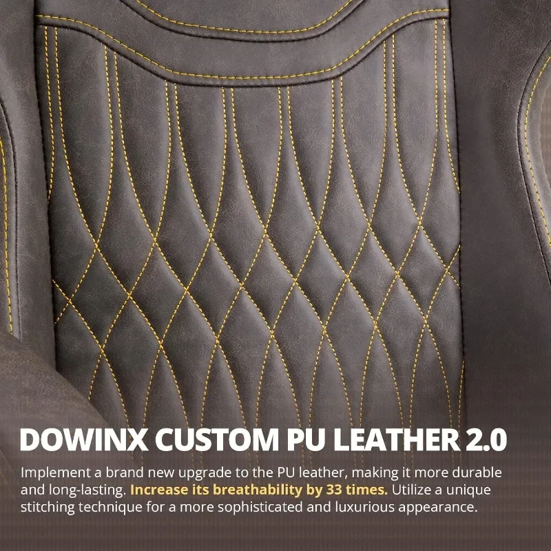Dowinx Gaming Chair Breathable PU Leather Gamer Chair with Pocket Spring Cushion, Ergonomic Computer Chair