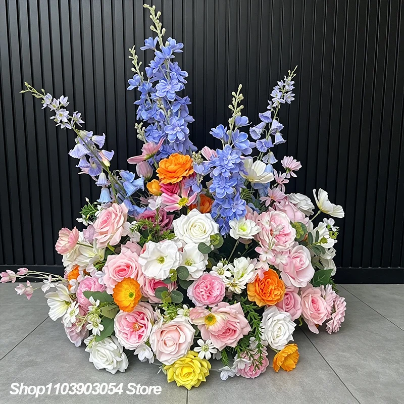 80 bis 30 cm Luxuriöse Hochzeitsdekoration Tischmittelstücke Blumenball Künstliche Rose Delphinium Großer Blumenball Event-Display-Requisite – Detail 6