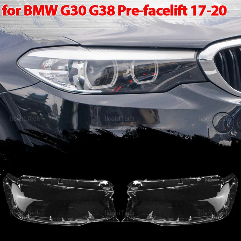 Headlight Lampshade Transparent Lens Left and Right Lampshade Protective Cover For BMW 5 Series G30 G38 Pre-facelift 2017-2020