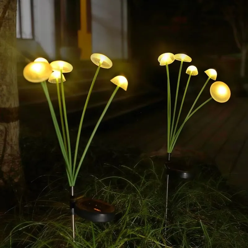 1 قطعة 6/8/10LED الفطر ضوء الشمس في الهواء الطلق مقاوم للماء أضواء الشمسية لفيلا حديقة فناء بارك الديكور مصباح الزفاف