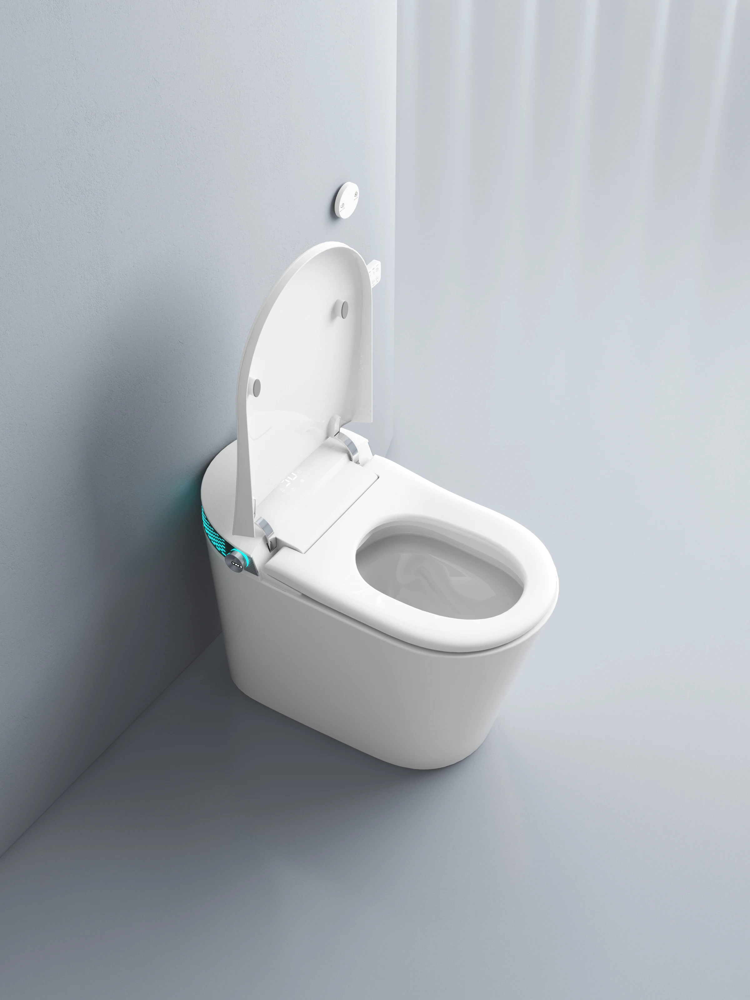 Modern Smart Toilet With Heated Seat, Automatic Flush & LED Display, One-Piece Elongated Intelligent Toilet For Bathroom