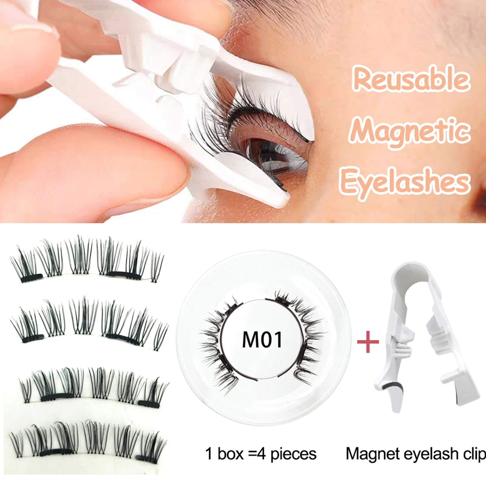 Lash Clusters Magnetic False Eyelashes With Applicator Eyelash Curler Glue-free Magnetic Eyelashes For Professional Salon Use