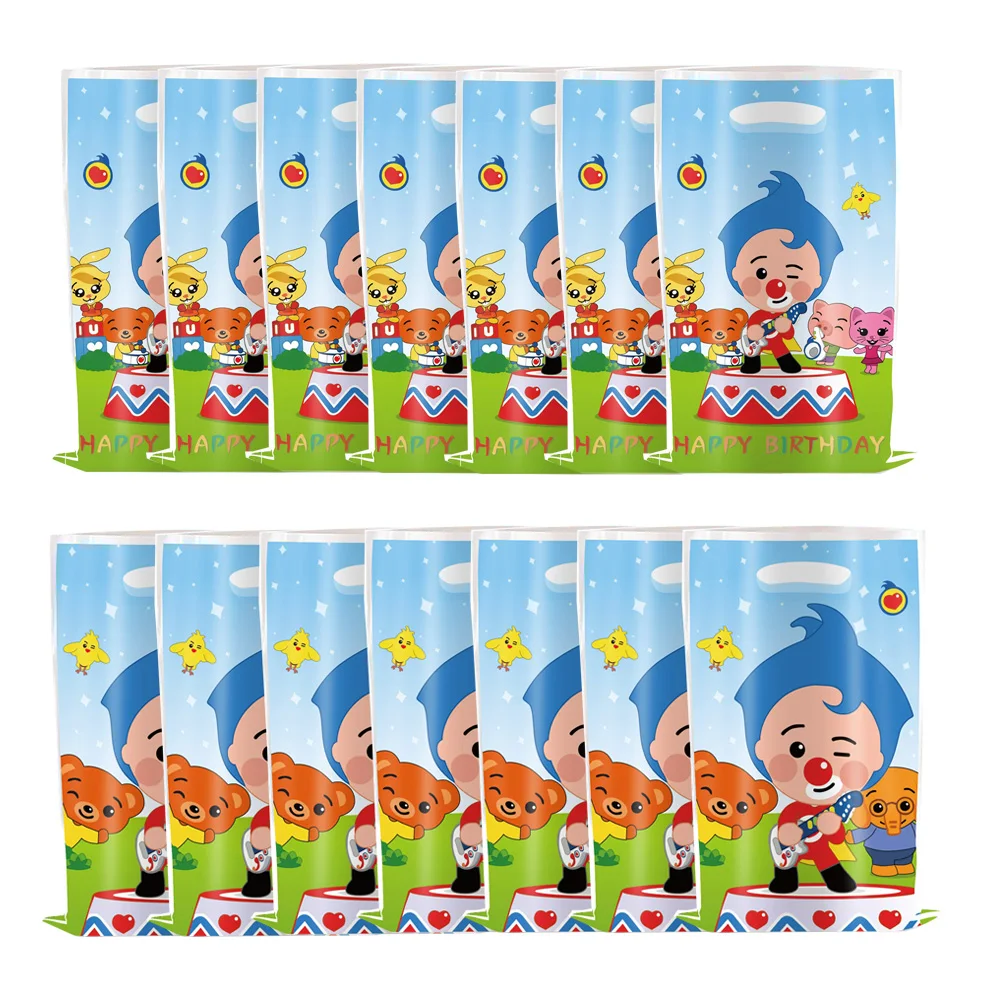 10pcs/lot Circus Clowns Themed Girls Boy Favorite Birthday Party Candy Surprise Disposable Plastic Decorative Gifts Loot Bag Set