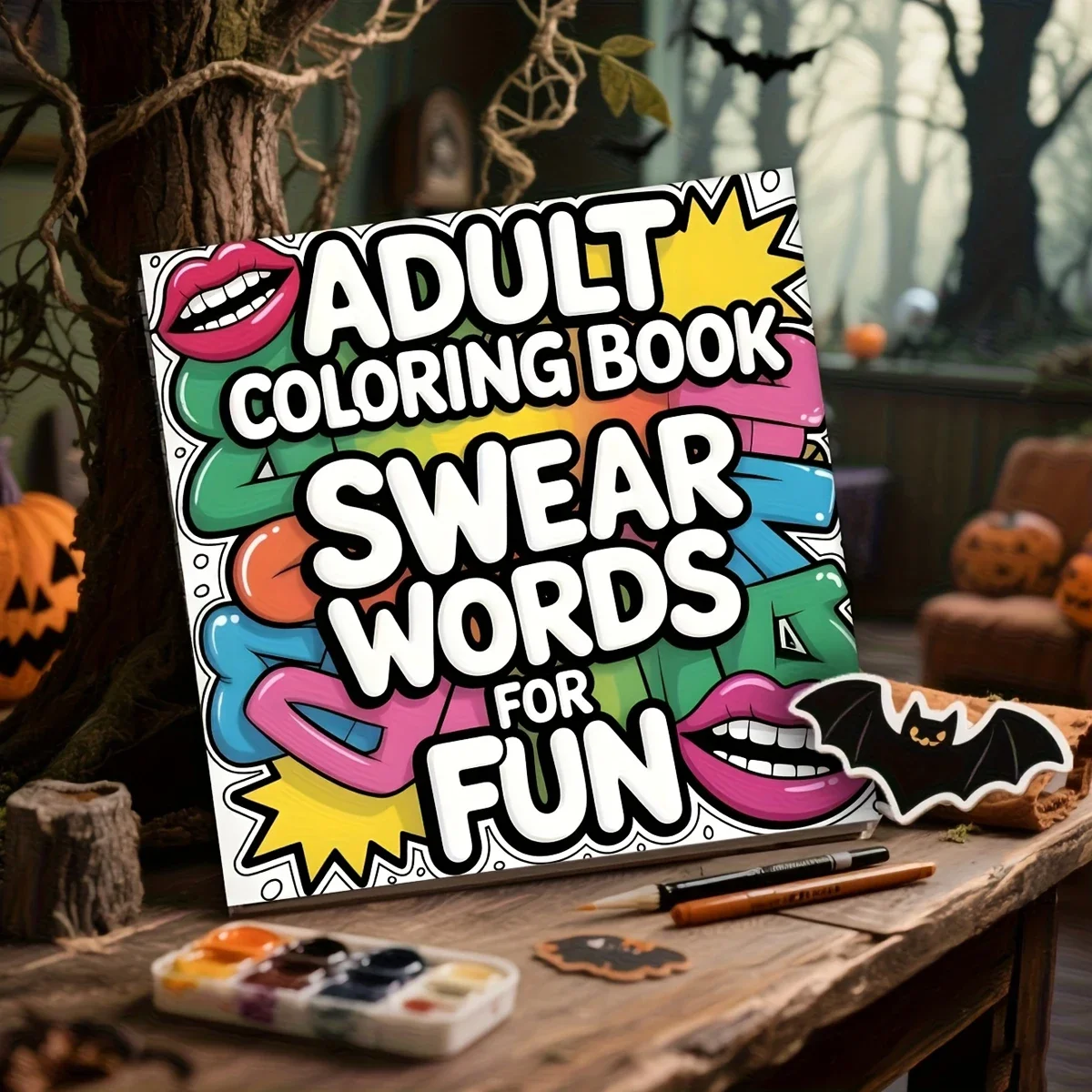 Adult Swear Word Graffiti Mandala Coloring Book 24 Pages, Brain Rot Stress Relief Books, Novelty Adult Birthdays & Family Gifts