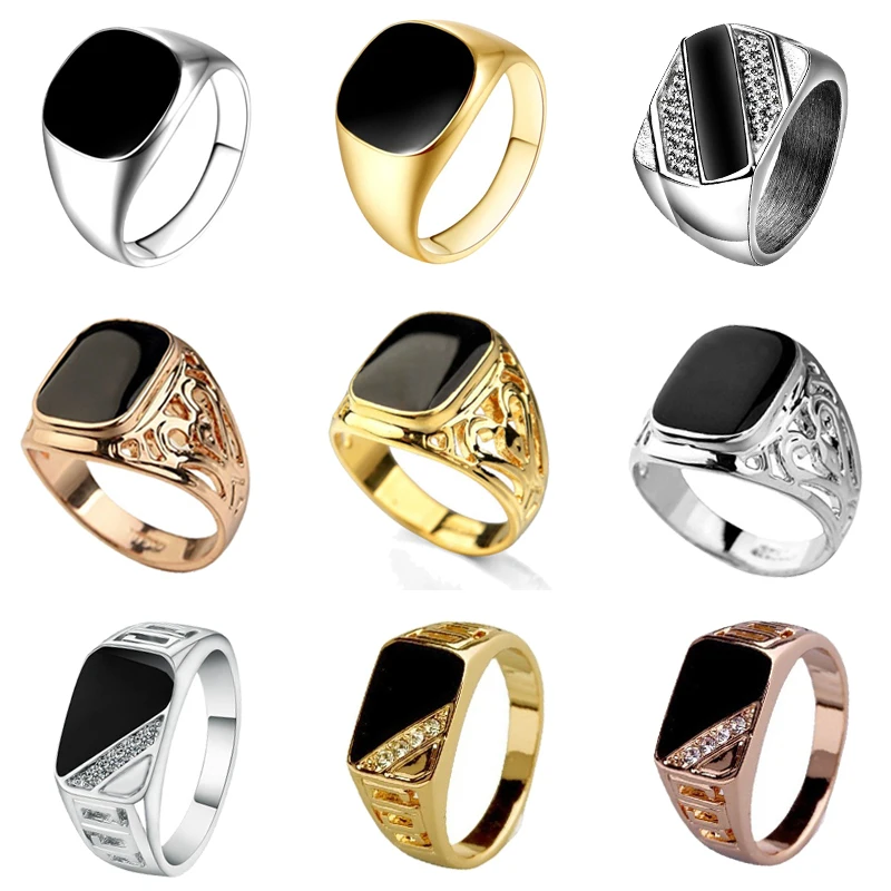 Europe and America Oil Dripping High Quality Men's and Women's Rings Fashion Personality Simple Party Jewelry Wholesale