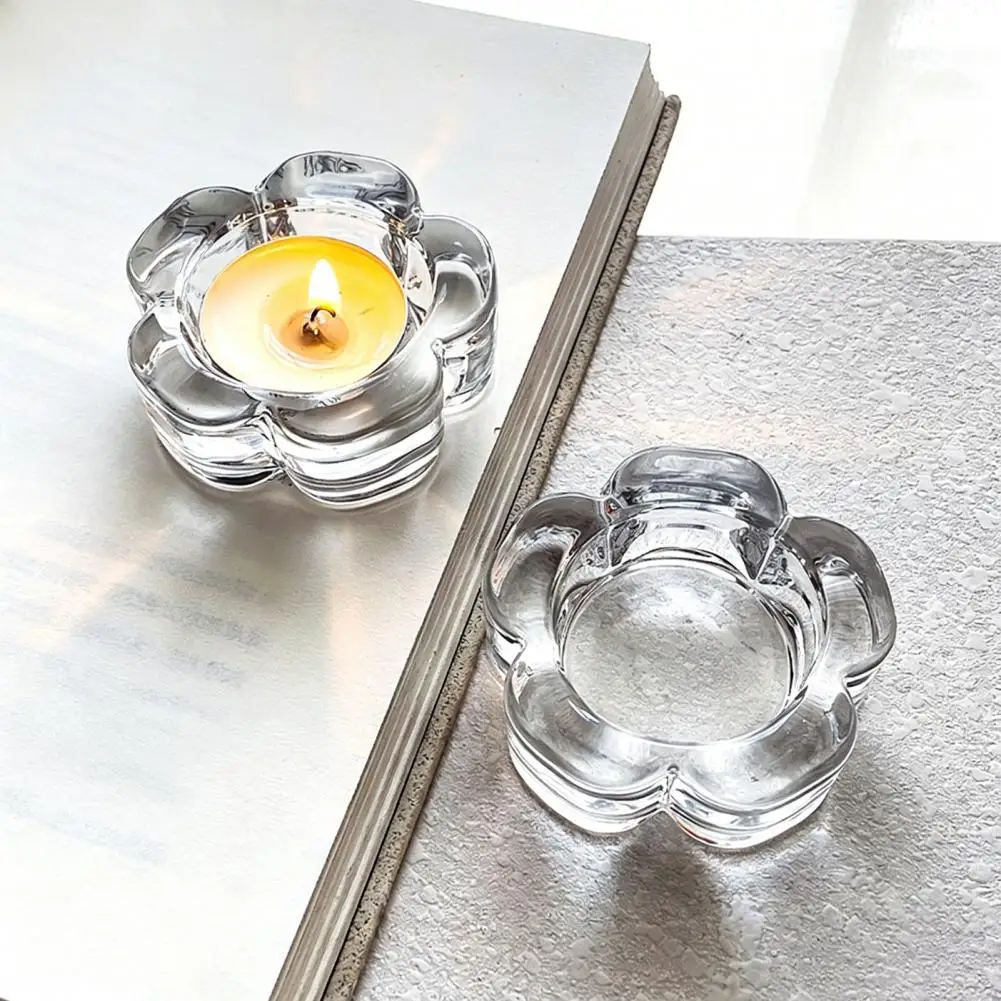 Plum Glass Candle Holder Small Glass Candle Holder Glass Flower Tealight Holder Plum Blossom Candle Elegant Home Party Decor