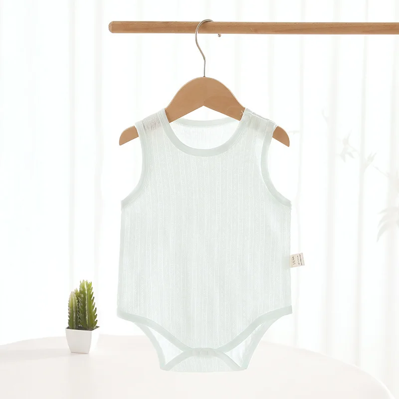 

Новый летний тонкий комбинезон-боди без рукавов для новорожденных мальчиков и девочек из чистого хлопка