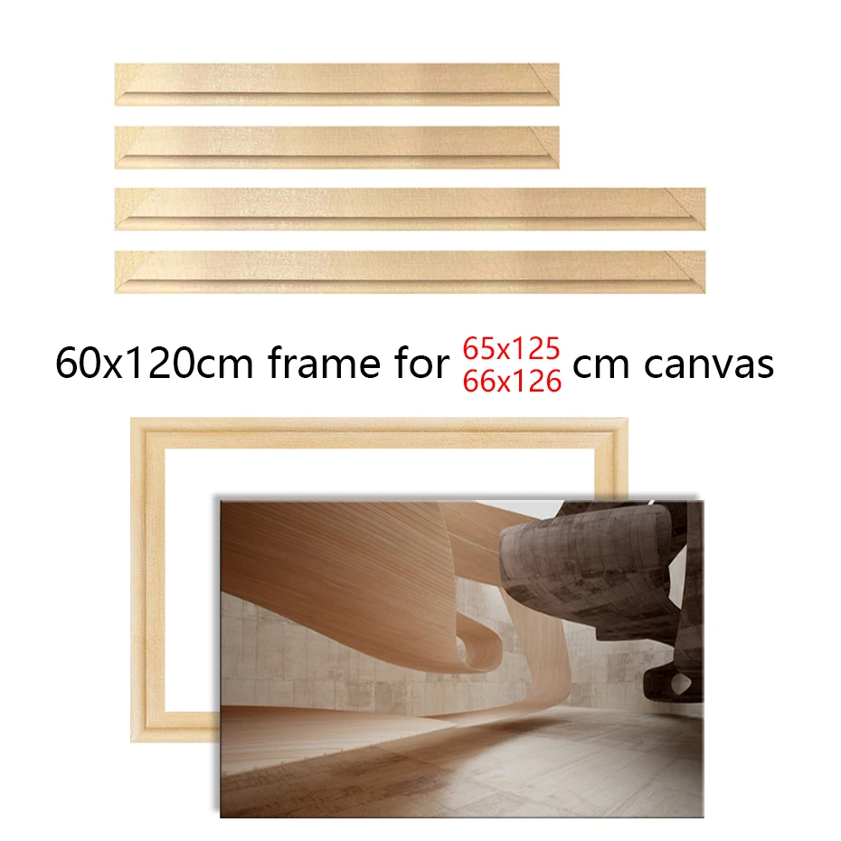 60x120cm Wooden Frame for 65x125cm Picture Frame for Wall Art Canvas Frame Diamond Painting Large Size Picture Poster Wall Frame