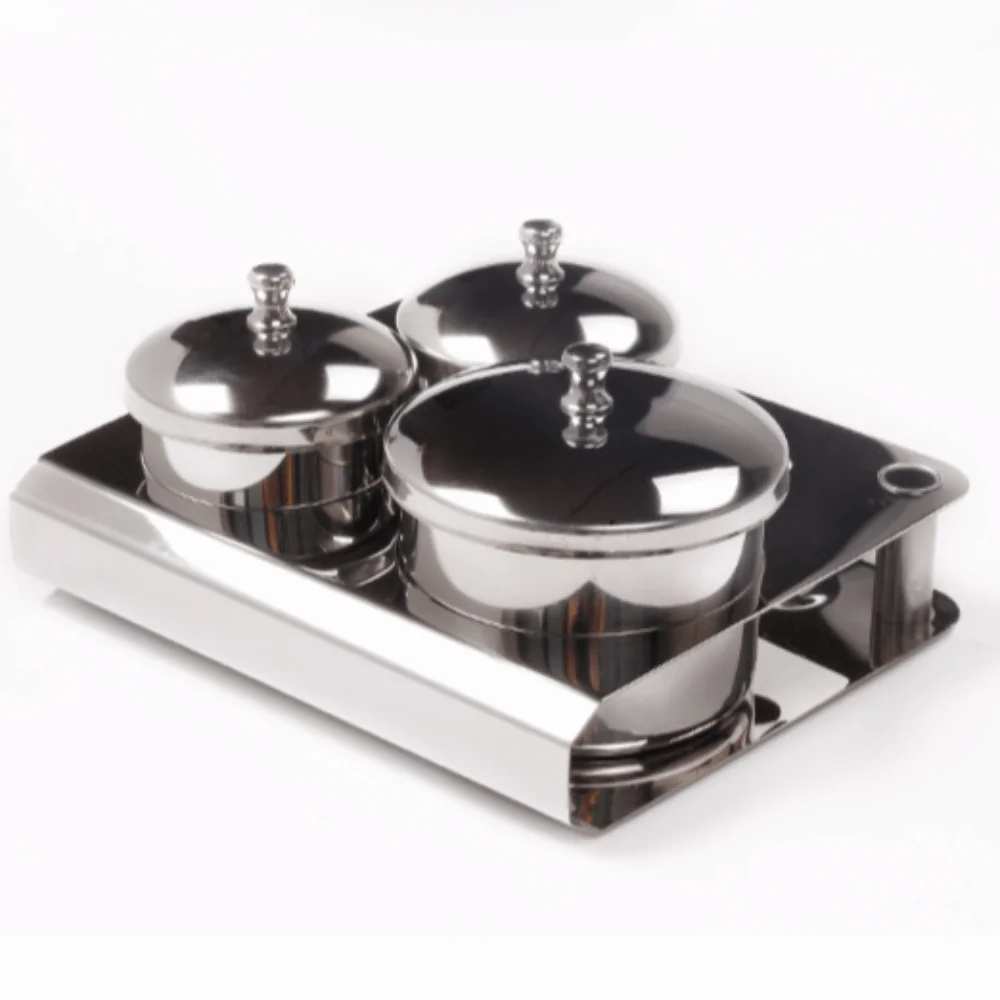 3pcs/set Stainless Steel Manicure Liquid Powder Container Tray Organizer Nail Instrument Dappen Dish Cups Sterilizer Tools