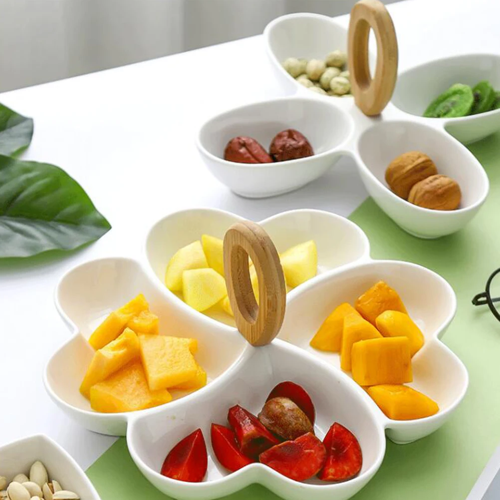 

High-Class Japanese Style Fruit Tray Ceramic Plate Unique Housewarming Gift for Snacks Dried Fruits Nuts Living Room Dining