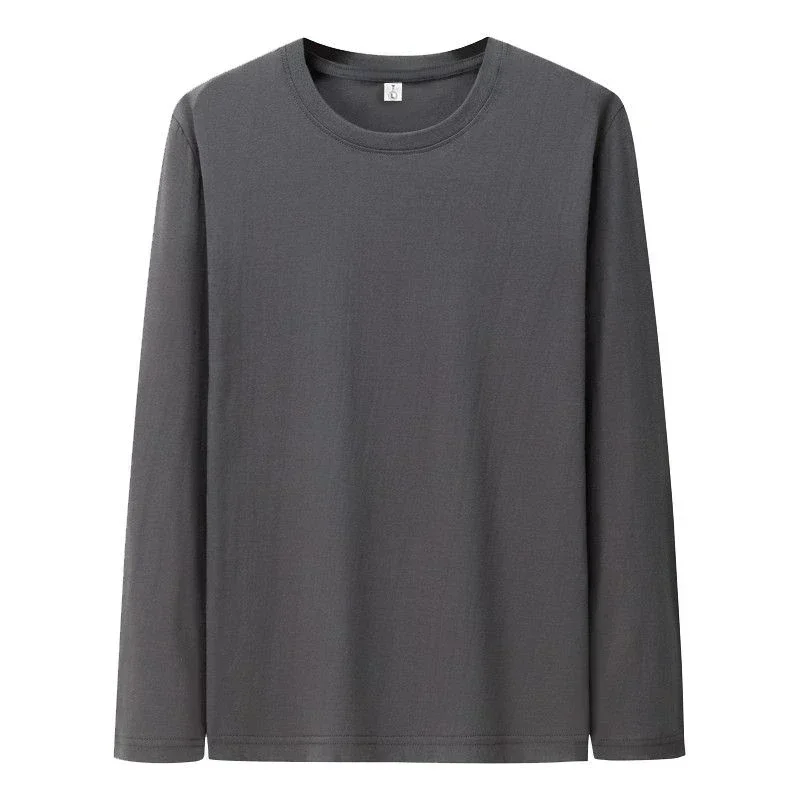 T Shirt For Men Cotton Long Sleeve T-shirts Solid Color Men's Clothing Full Length Sleeve For Spring And Autumn Undershirts image 6