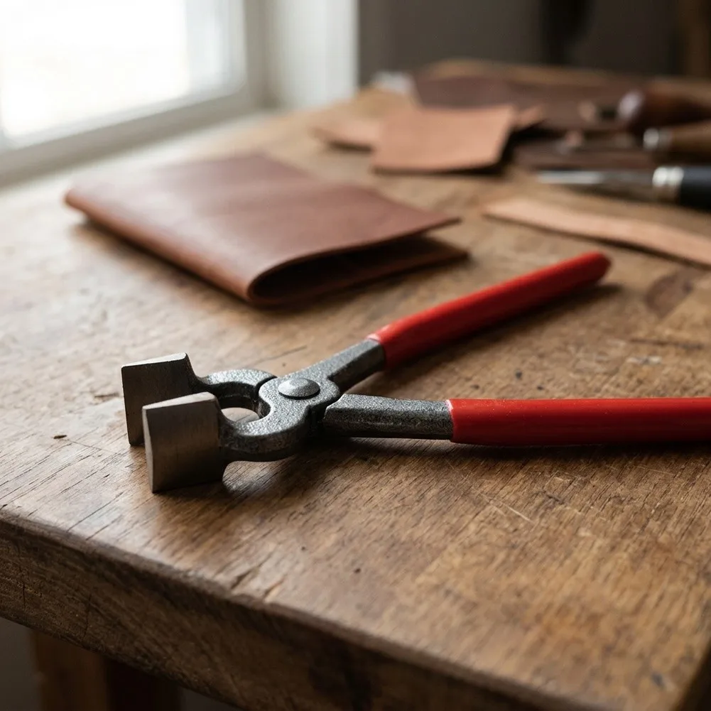 Leather Edge Folding Pliers with 45mm Wide Mouth Design to Prevent Material Damage During Creasing and Shaping