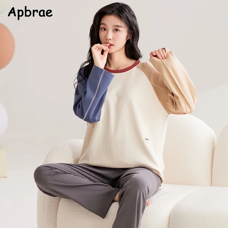 Women Cotton Pajamas Autumn Winter Long Sleeves Long Pants Pjs Round Collar Cardigan Sleepwear Kawaii Woman Loungewear