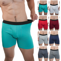 4pcs Man Boxers Big Cotton Mens Sports Mid-Long Underpants Sexy Fit Male Stretch Shorts Underwear Soft Sweatpants Long Briefs