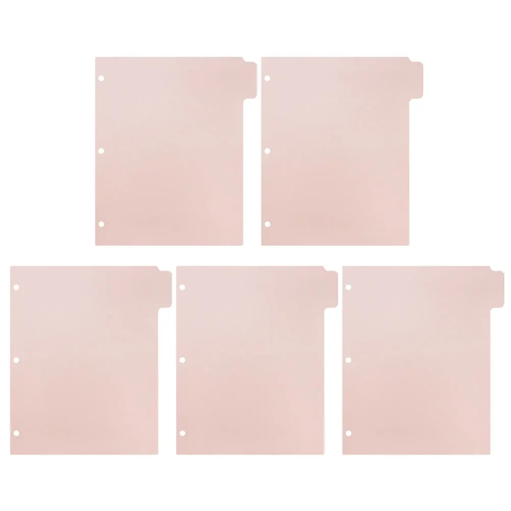 5 أوراق PP فواصل الموثق فواصل الملفات لأجهزة الكمبيوتر المحمولة المجلات العروض التقديمية المنظم علامات التبويب الموثق المفكرة علامات التبويب