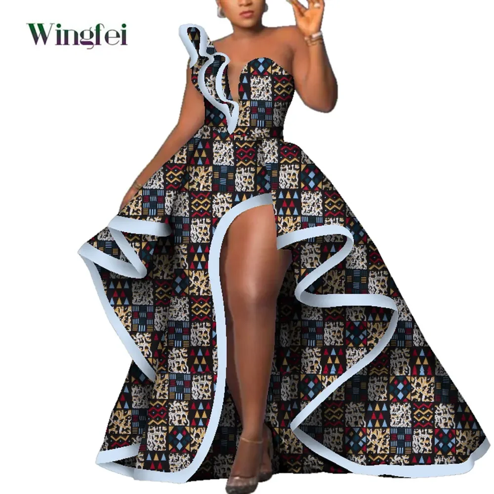 Dashiki vestidos de festa moda robe africaine ancara floral impressão maxi longo vestidos sem alças vestidos africanos para mulher wy6981