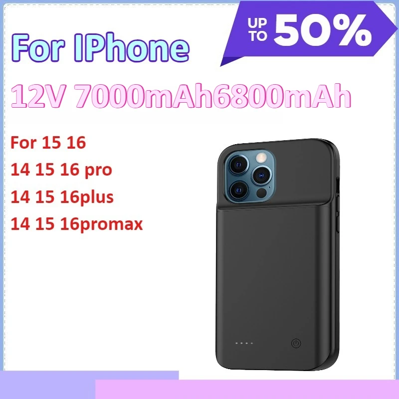 

Power Bank for IPhone 15/16 14/15/16pro 14/15/16plus 14/15/16promax Ultra-thin Charging Back Clip Battery TPU Soft Rubber Case