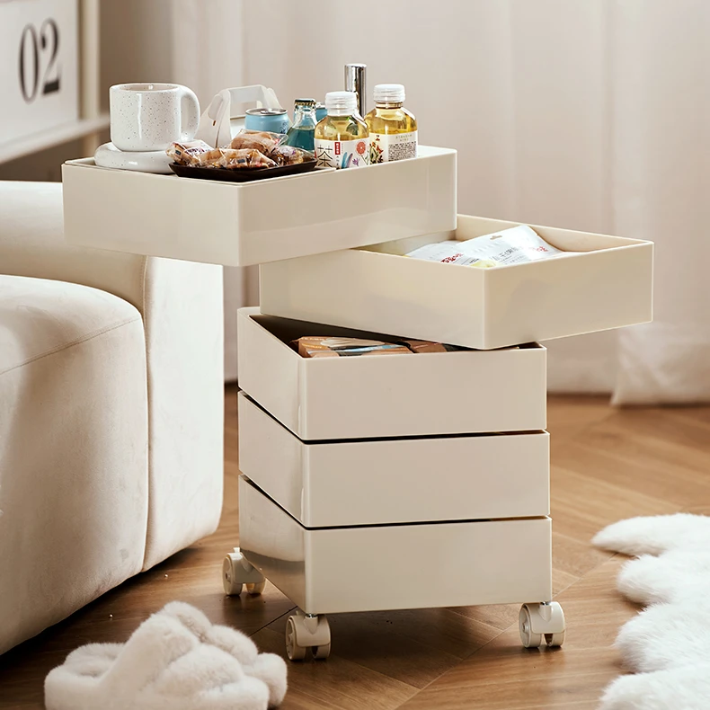 360 Rotating Bedside Storage Cabinet File Cabinet Storage Side Cabinet Office Ins Storage Multi-layer Side Table Movable