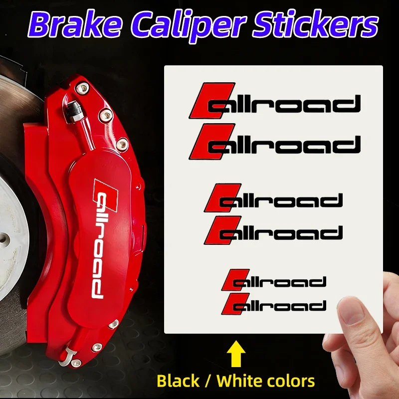 

6 шт. термостойкие наклейки на суппорты, наклейка на обод колеса автомобиля Allroad, спортивная наклейка для Audi allroad A3 A4 B8 8P 8V B6 A5 A6 C7 Q5 B9 B7 C6