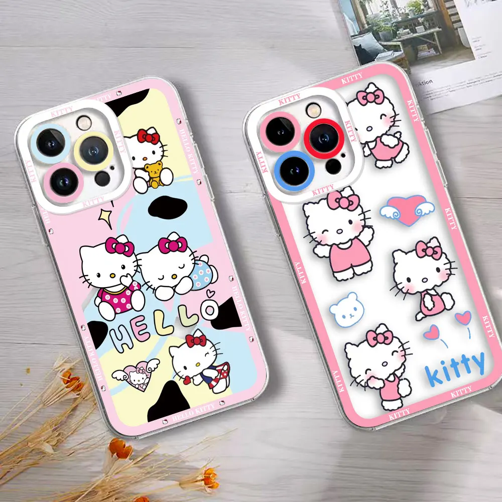 Cartoon H-Hello K-Kitty Cat Clear Phone Case For REALME 5 6 7 7I 8 8I 9 9I 10 C67 C55 C53 C35 C33 C31 C30 C21Y C20 C15 PRO Case