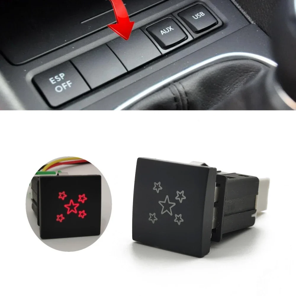 Car Red LED Star Light Button Switch for VW Golf 6 Golf Jetta MK6 Caddy EOS Scirocco 2006-2014