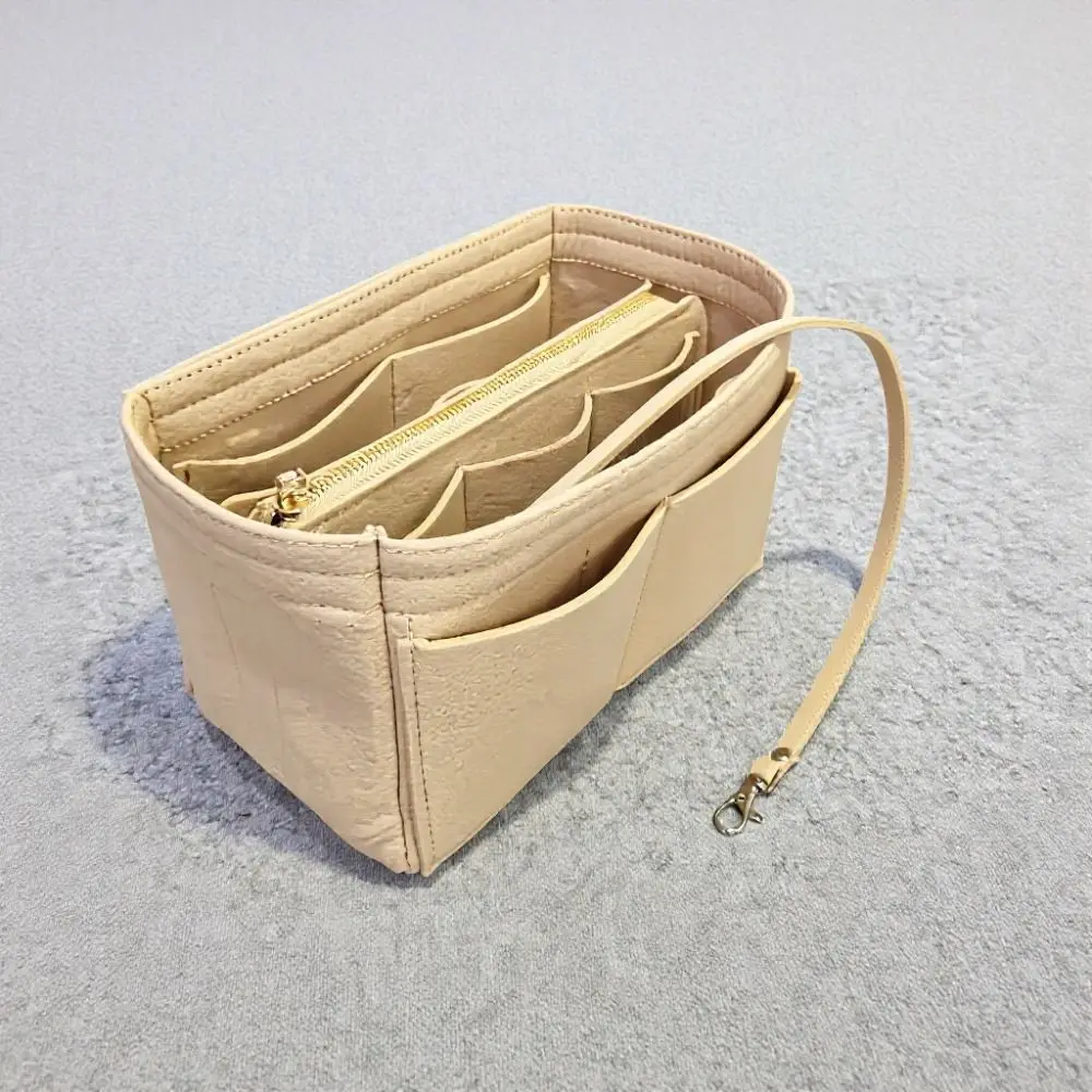 حقيبة يد خفيفة الوزن، حقائب تخزين من اللباد، حاوية أدوات الزينة، منظم مستحضرات التجميل، حقيبة يد متعددة الجيوب بلون سادة للسفر #5